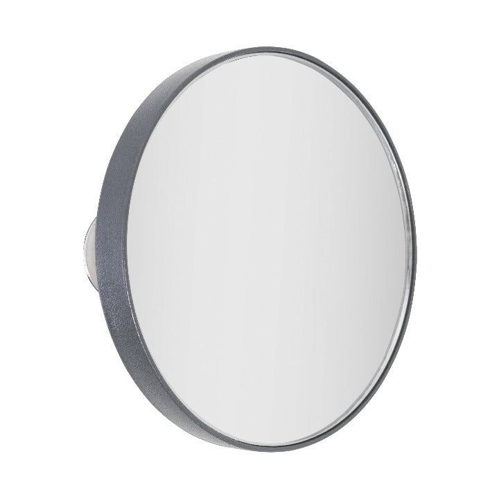 Zadro FC10 705004417716 product photo side view, compact mirror with magnification & suction cup in front of a white background