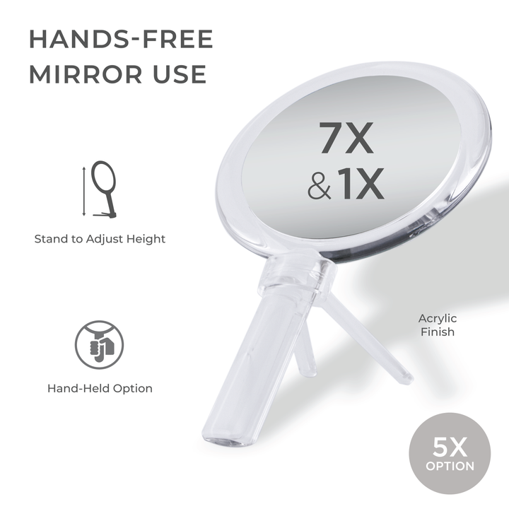 Handheld Mirror for Makeup with Magnifications & Stand