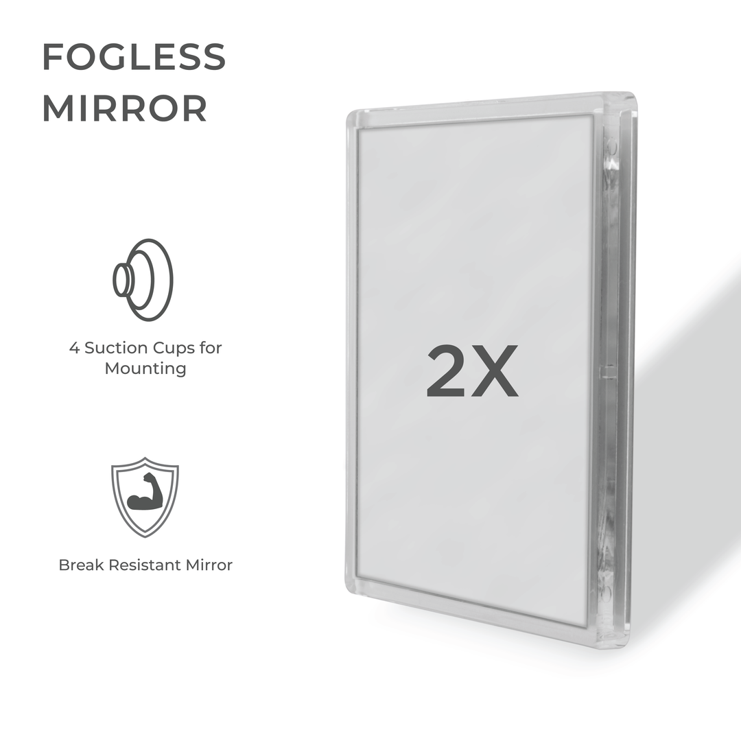 Fogless Shower Mirror with Magnification & Suction Cup