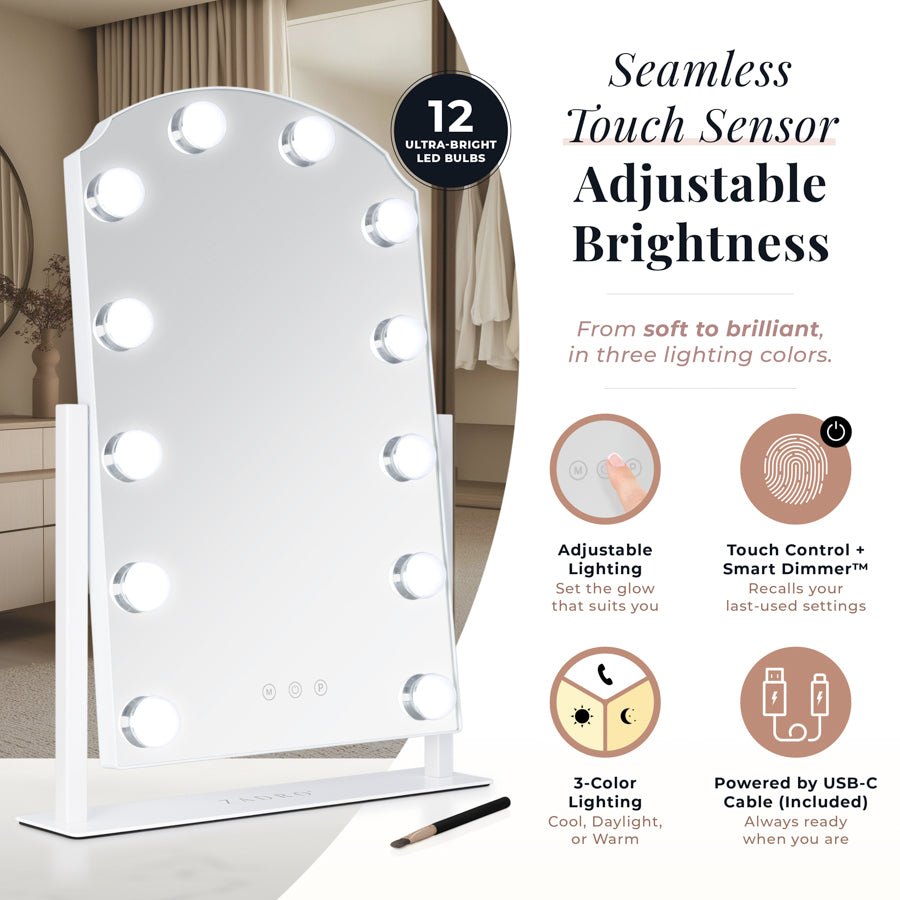 Scalloped Edge Hollywood LED Vanity Mirror