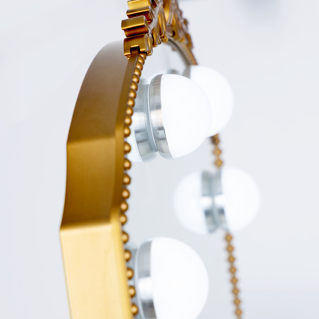 LED Lighted Hollywood Mirror with Gold Décor