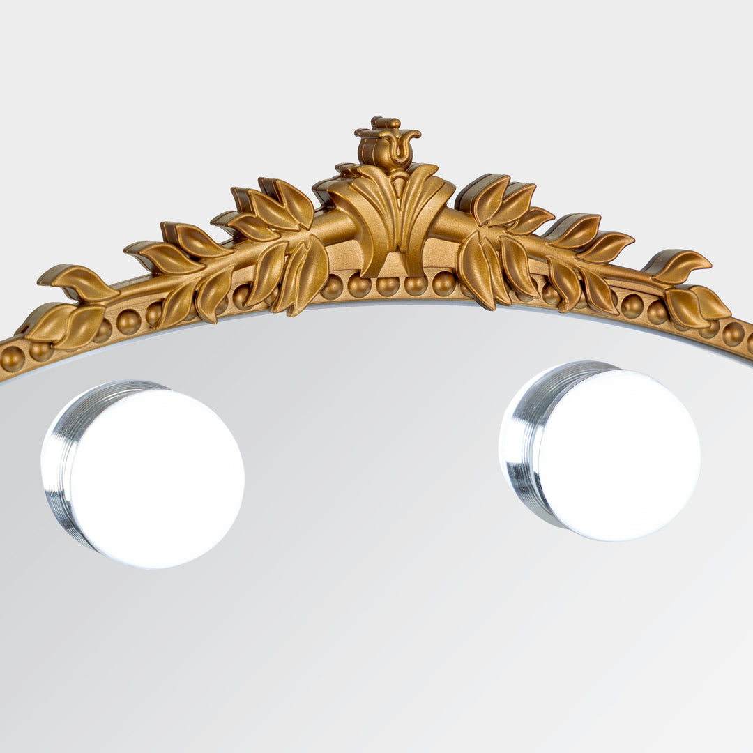 LED Lighted Hollywood Mirror with Gold Décor