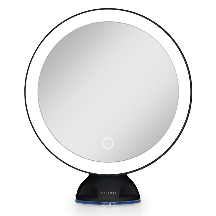 Lighted Wall Mounted Suction Cup Makeup Mirror with 10X Magnification