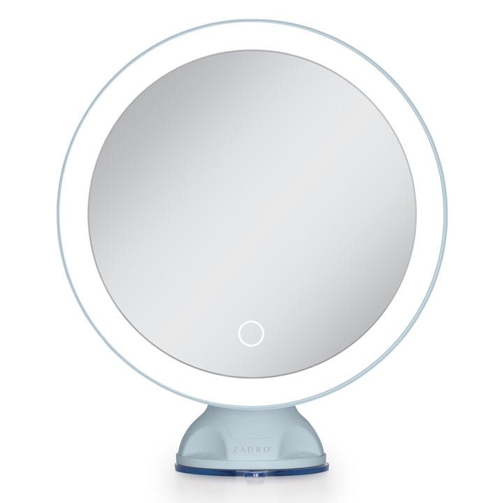 Lighted Wall Mounted Suction Cup Makeup Mirror with 10X Magnification