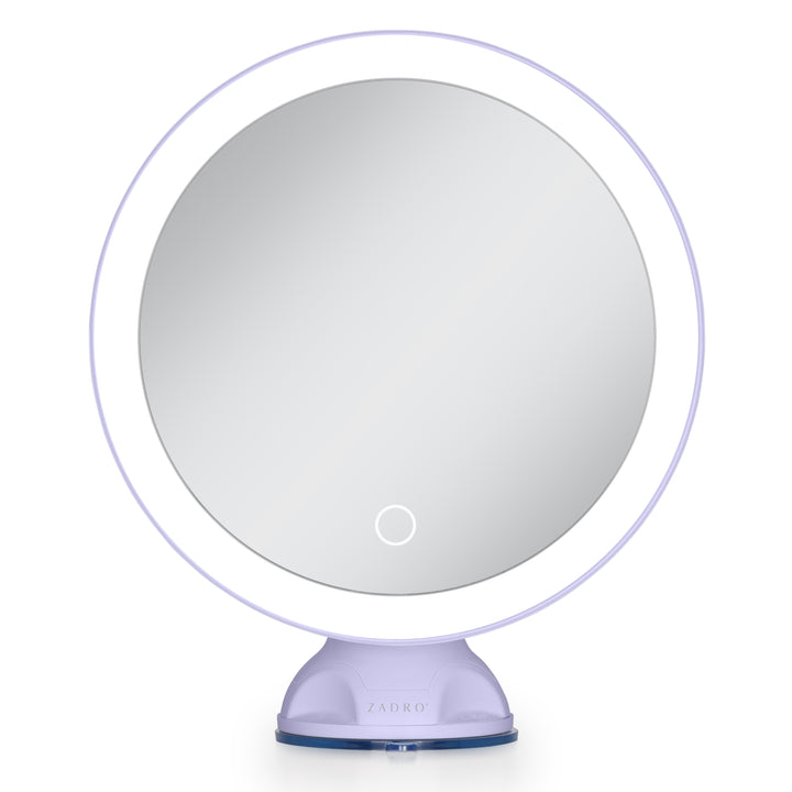 Lighted Wall Mounted Suction Cup Makeup Mirror with 10X Magnification