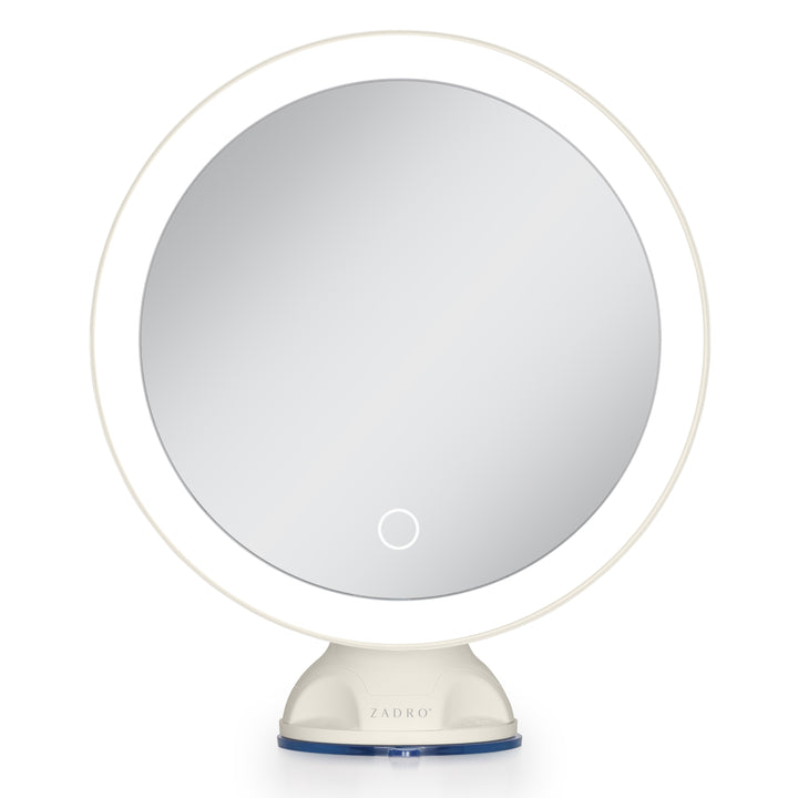 Lighted Wall Mounted Suction Cup Makeup Mirror with 10X Magnification
