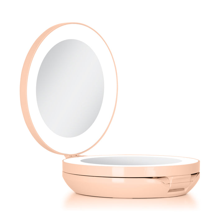 Lighted Travel Mirror with Magnification & Folding-to-Compact