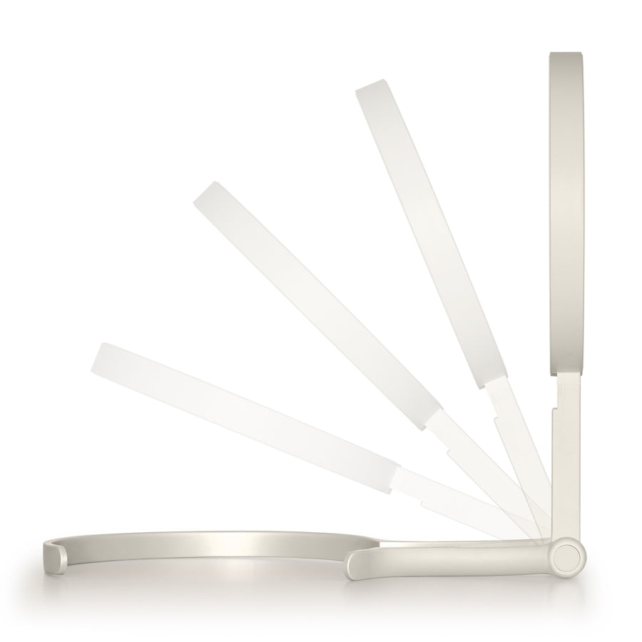LED Lighted Travel-Ready Hand Mirror with Magnification and Multi-Position Stand