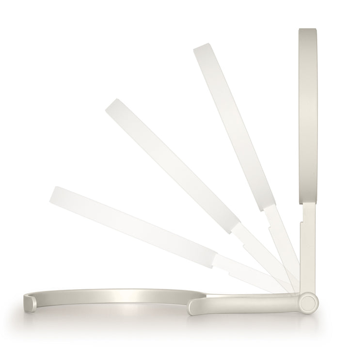LED Lighted Travel-Ready Hand Mirror with Magnification and Multi-Position Stand