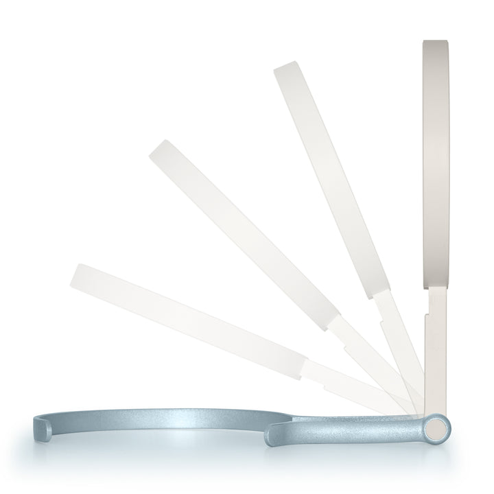 LED Lighted Travel-Ready Hand Mirror with Magnification and Multi-Position Stand