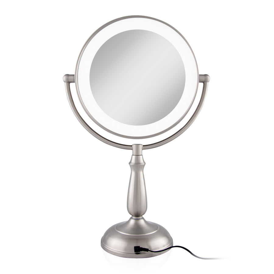 Lighted Makeup Mirror with Magnification & Touch Base