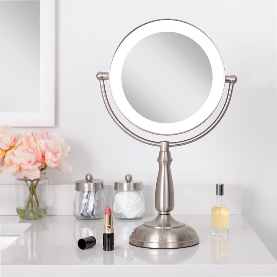 Lighted Makeup Mirror with Magnification & Touch Base