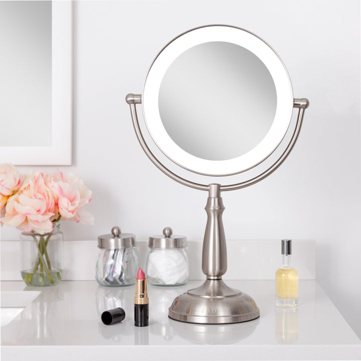 Lighted Makeup Mirror with Magnification & Touch Base