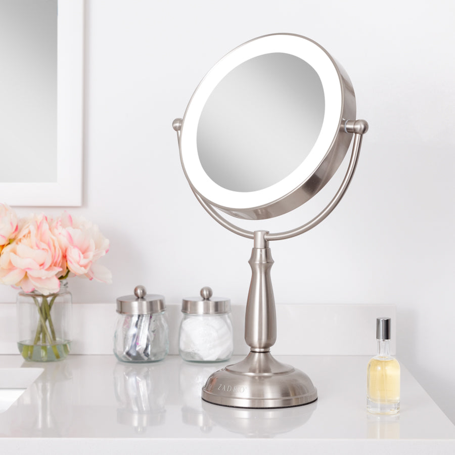 Lighted Makeup Mirror with Magnification & Touch Base