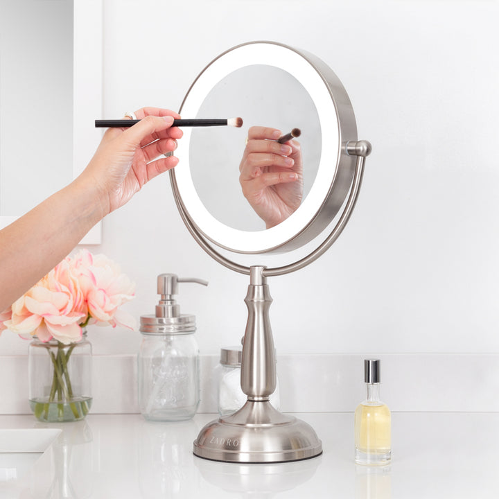 Lighted Makeup Mirror with Magnification & Touch Base