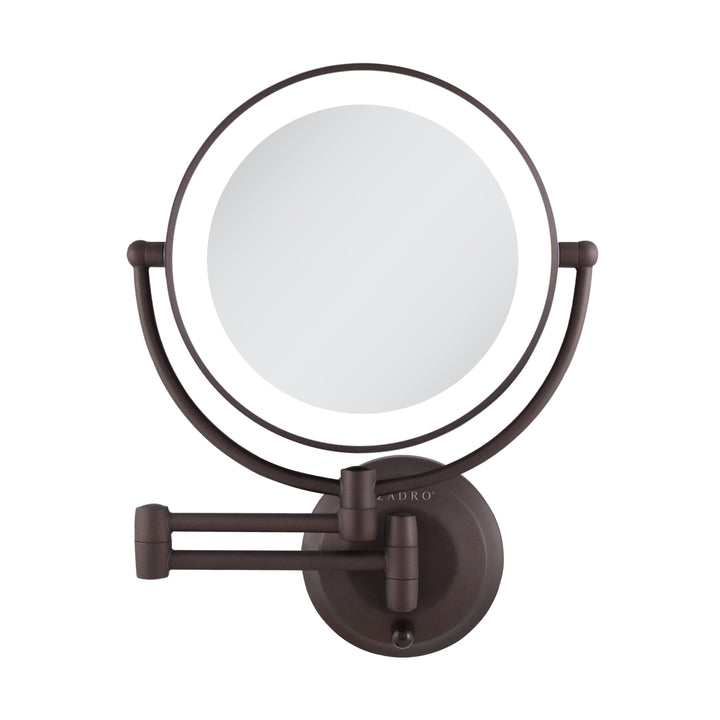 Lighted Wall Mounted Makeup Mirror with Magnification & Extendable Arm
