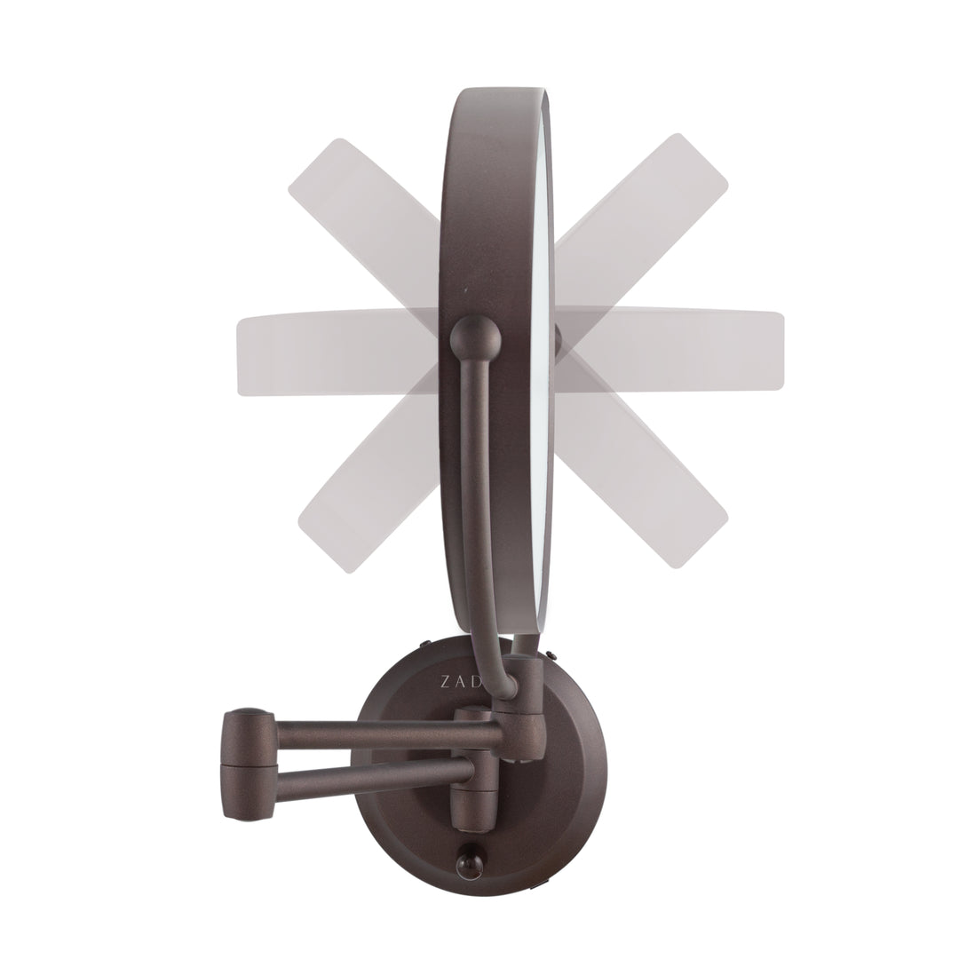 Lighted Wall Mounted Makeup Mirror with Magnification & Extendable Arm