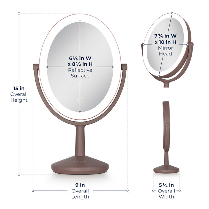 Huntington LED Makeup Mirror with Magnification & USB-C Rechargeable Device Port