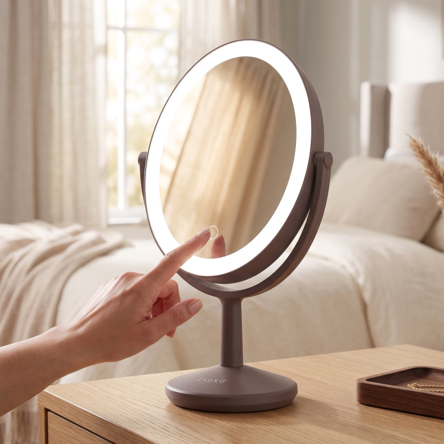 Huntington LED Makeup Mirror with Magnification & USB-C Rechargeable Device Port