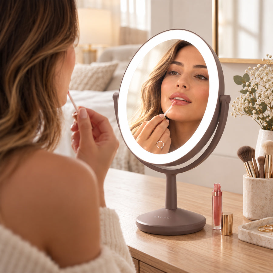 Huntington LED Makeup Mirror with Magnification & USB-C Rechargeable Device Port