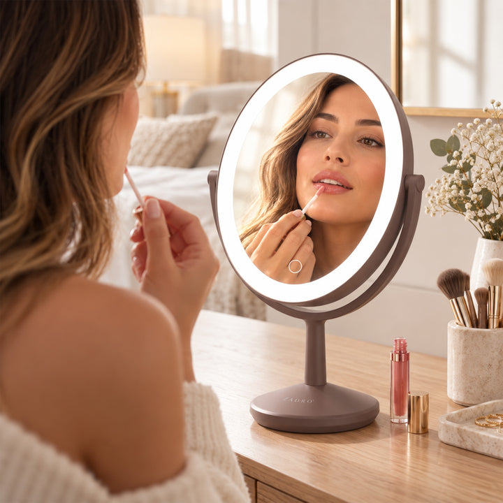 Huntington LED Makeup Mirror with Magnification & USB-C Rechargeable Device Port