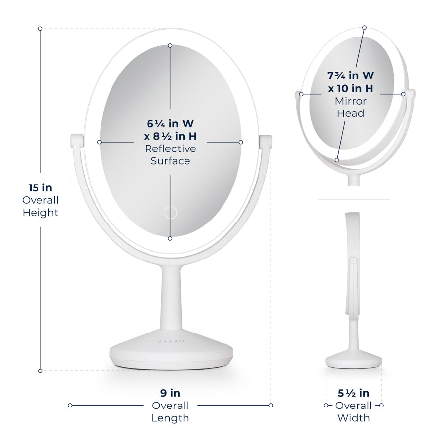 Huntington LED Makeup Mirror with Magnification & USB-C Rechargeable Device Port
