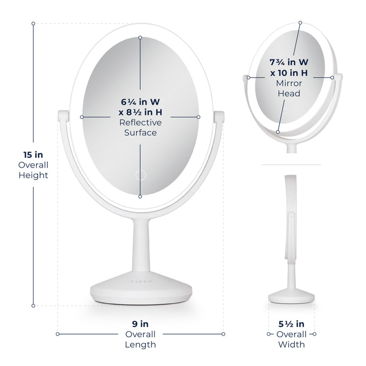 Huntington LED Makeup Mirror with Magnification & USB-C Rechargeable Device Port