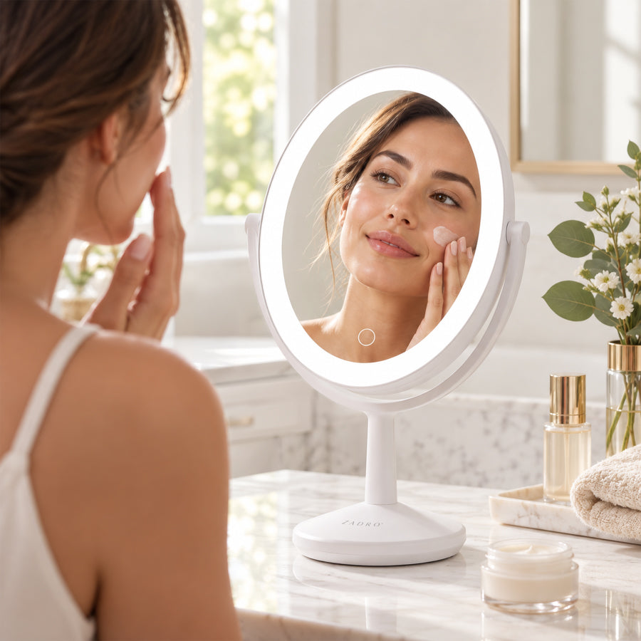 Huntington LED Makeup Mirror with Magnification & USB-C Rechargeable Device Port