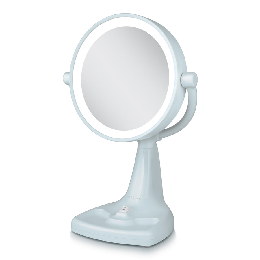 Max Bright Lighted Makeup Mirror with Magnification & Storage Tray