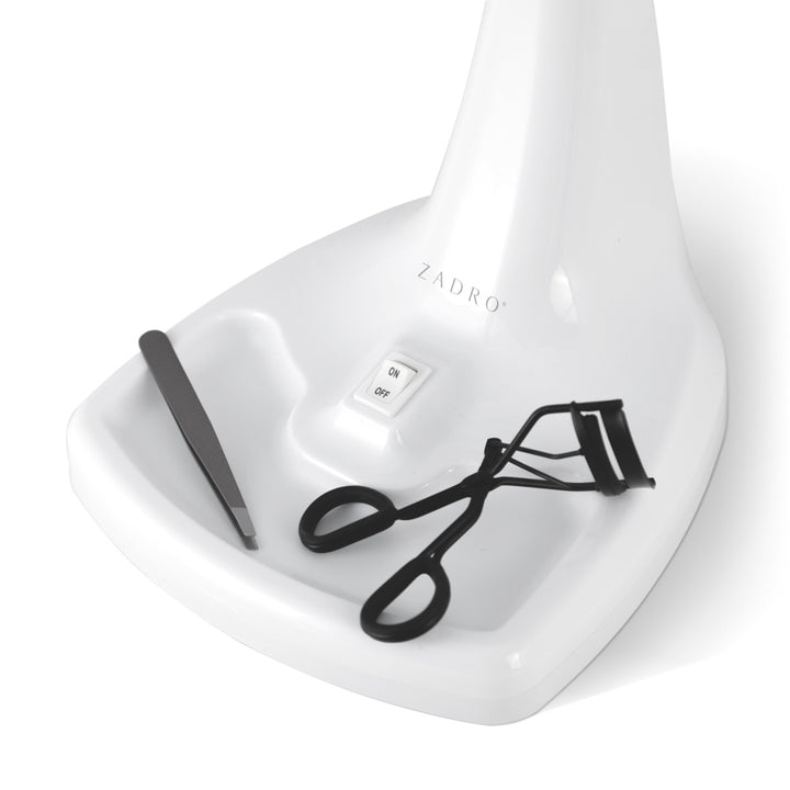 Max Bright Lighted Makeup Mirror with Magnification & Storage Tray