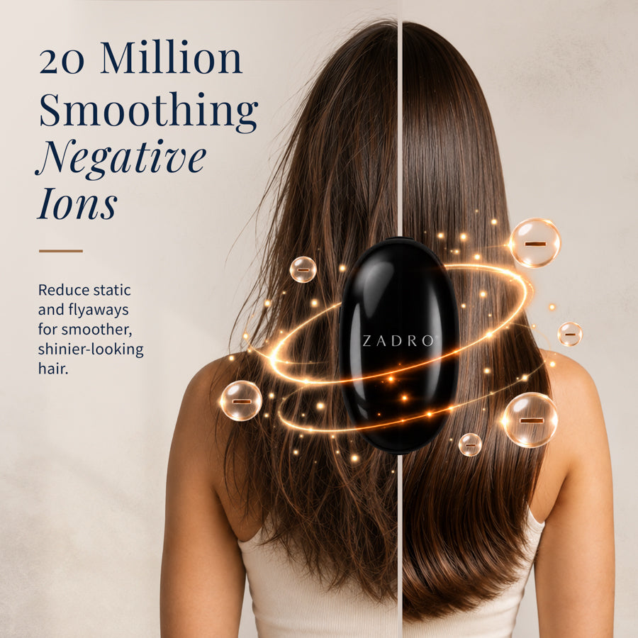 Detangling Massage Hairbrush with Smoothing Negative Ion Technology