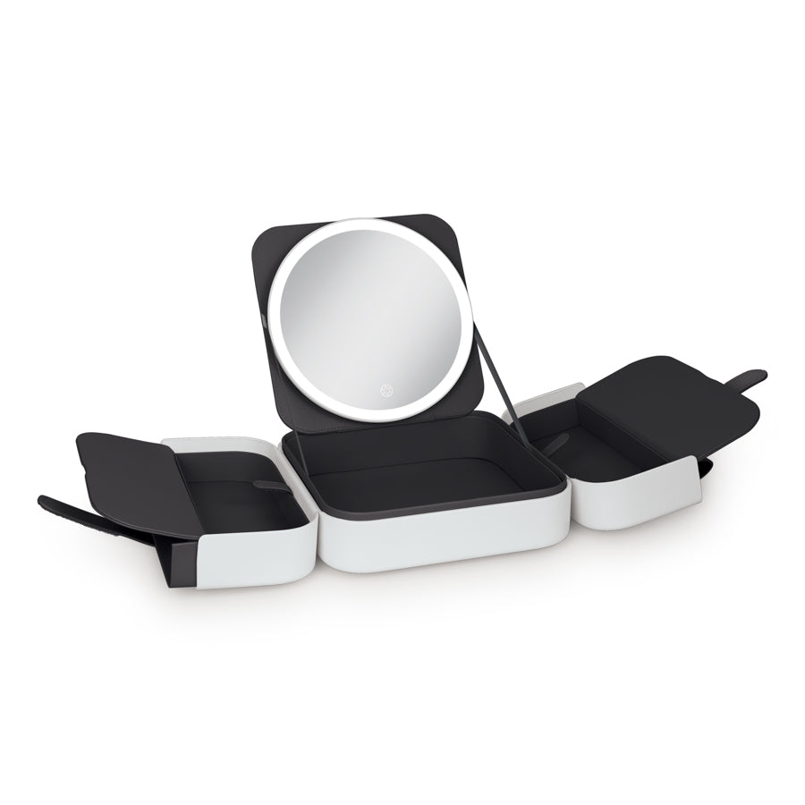 Traveling Makeup Case with LED Lighted Face Mirror