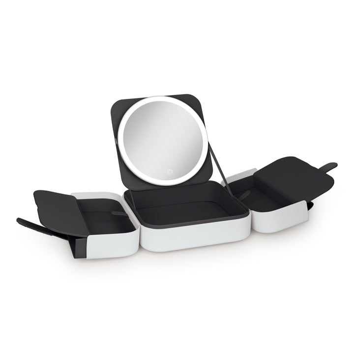 Traveling Makeup Case with LED Lighted Face Mirror