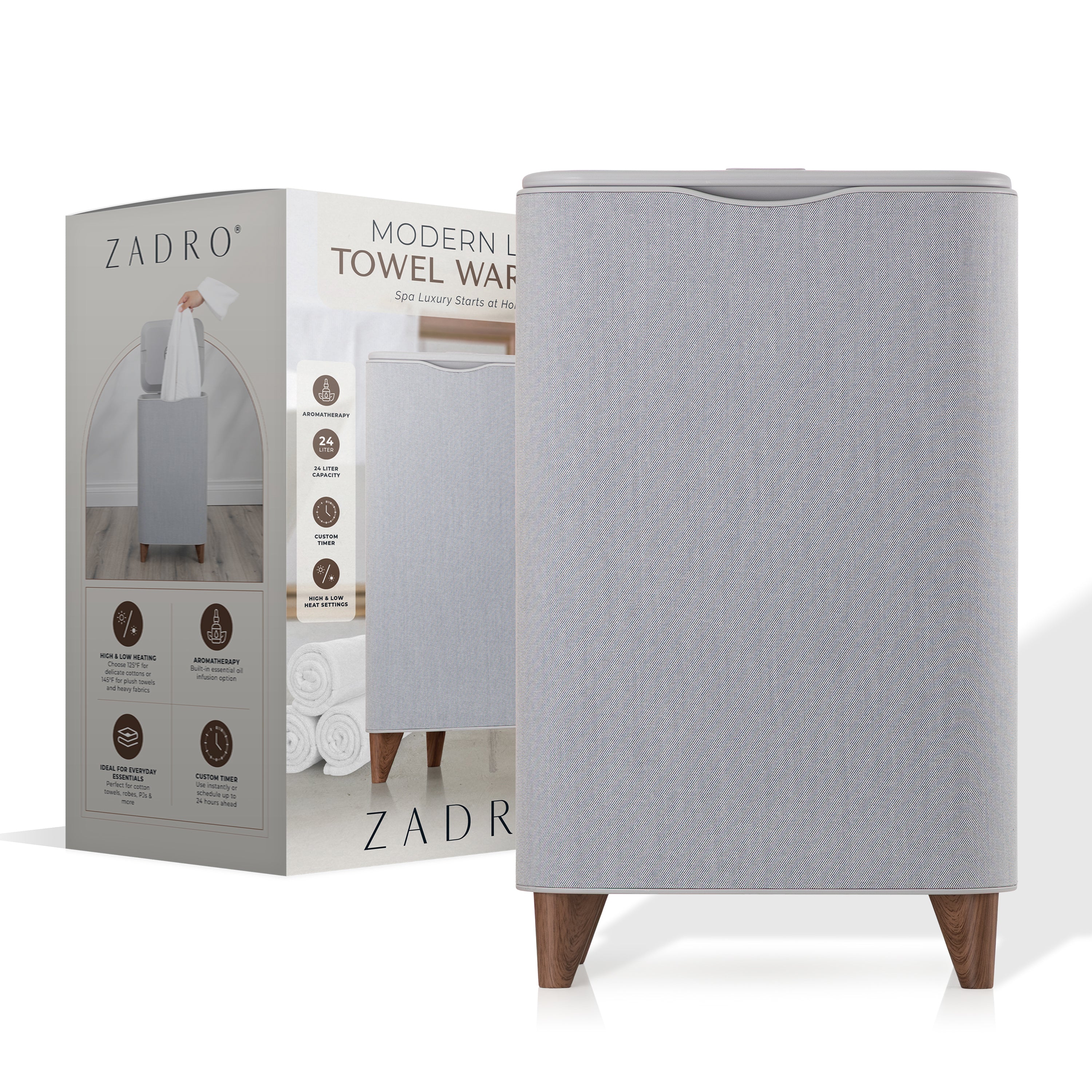 Zadro Modern Lux Towel Warmer Electric Bucket-Style 24-Liter