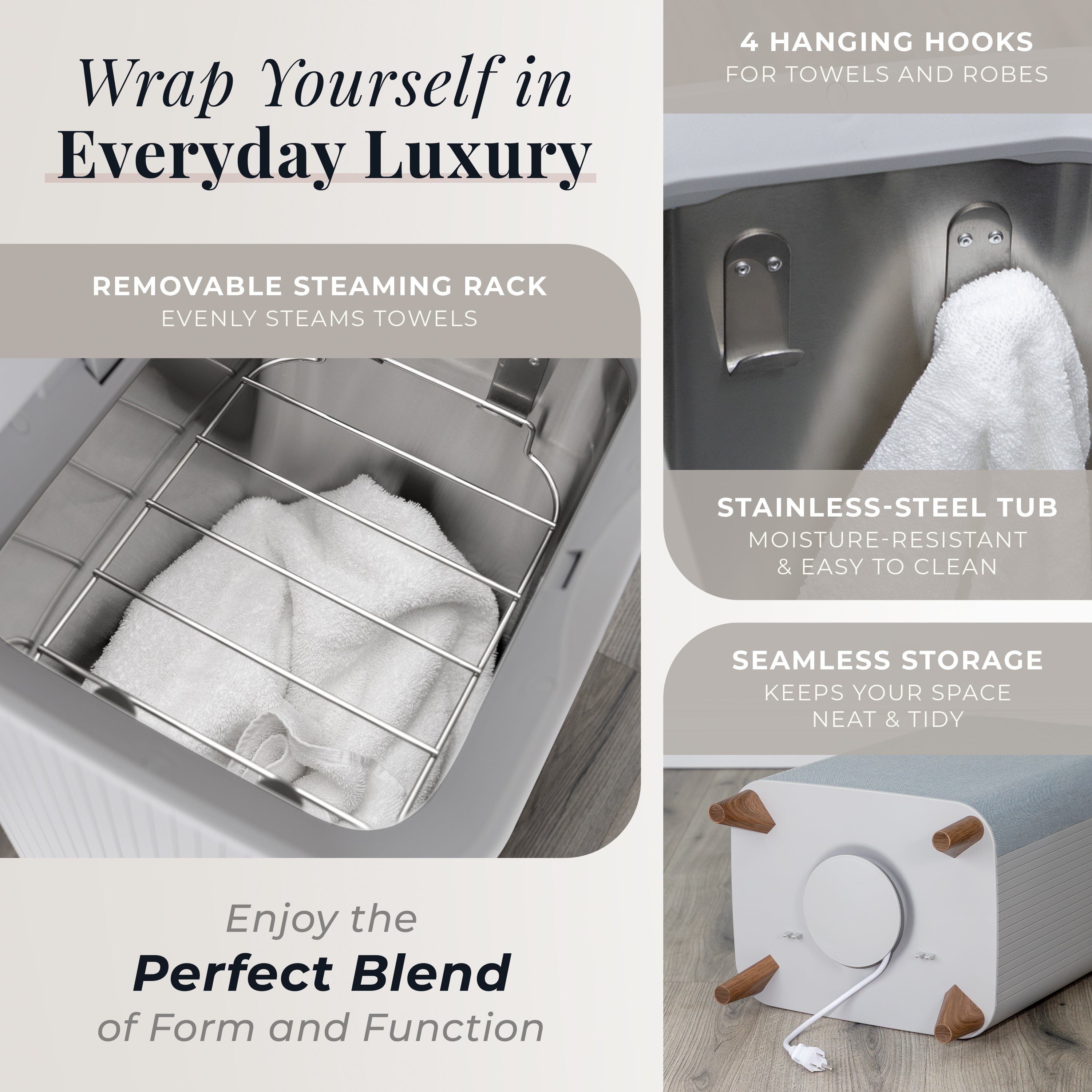 Zadro Modern Lux Towel Warmer Electric Bucket-Style 24-Liter