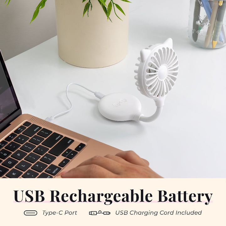 Hands-Free Cat Ear Beauty Fan