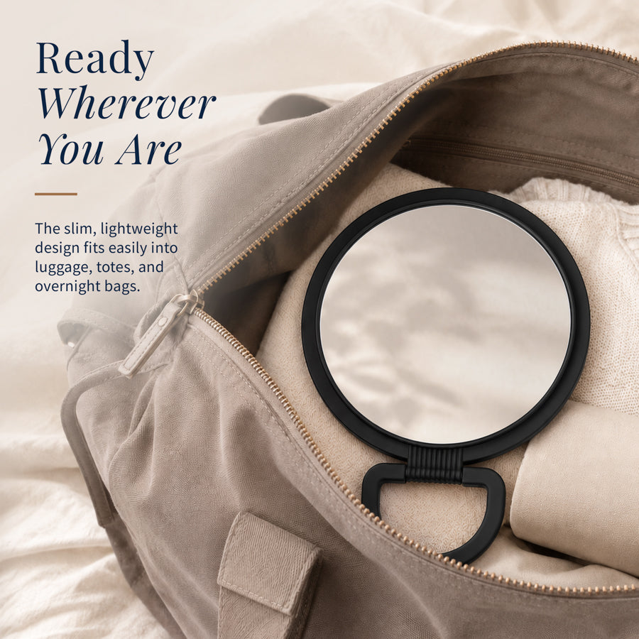 Hanging Handheld Mirror with Soft-Touch Handle, 1X/5X