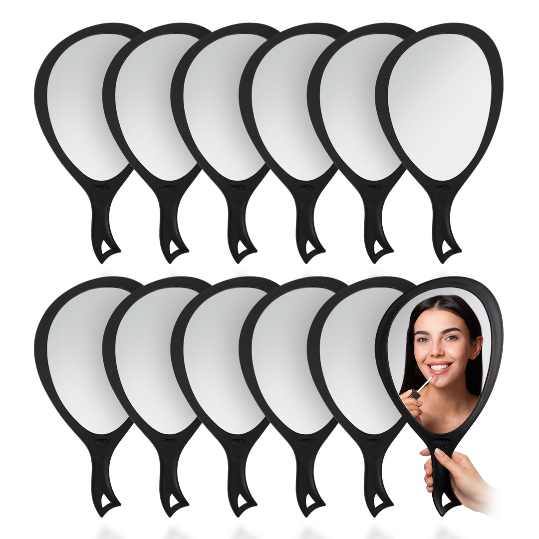 Large Oval Hand Mirror with Hanging Loop Hole On Handle - Is Bundle Multipack - AMAZON