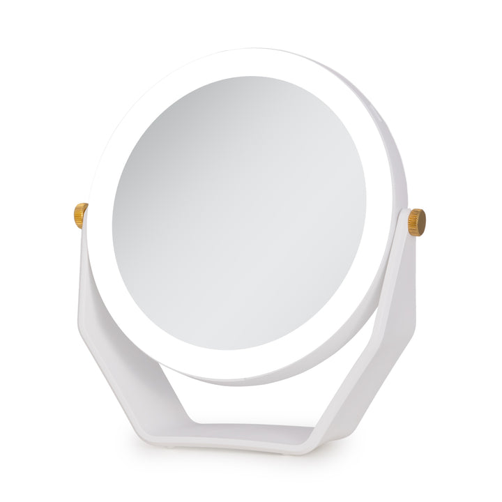 Lighted Makeup Mirror w/ Magnification, Swivel & Battery