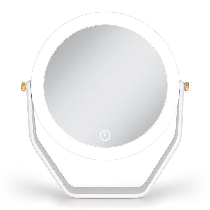 8” LED Lighted Makeup Mirror with Magnification 5X/1X