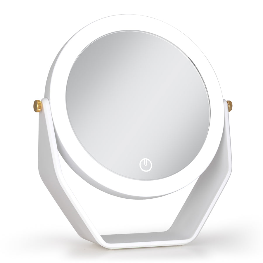 8” LED Lighted Makeup Mirror with Magnification 5X/1X