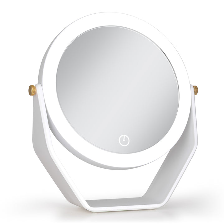 8” LED Lighted Makeup Mirror with Magnification 5X/1X