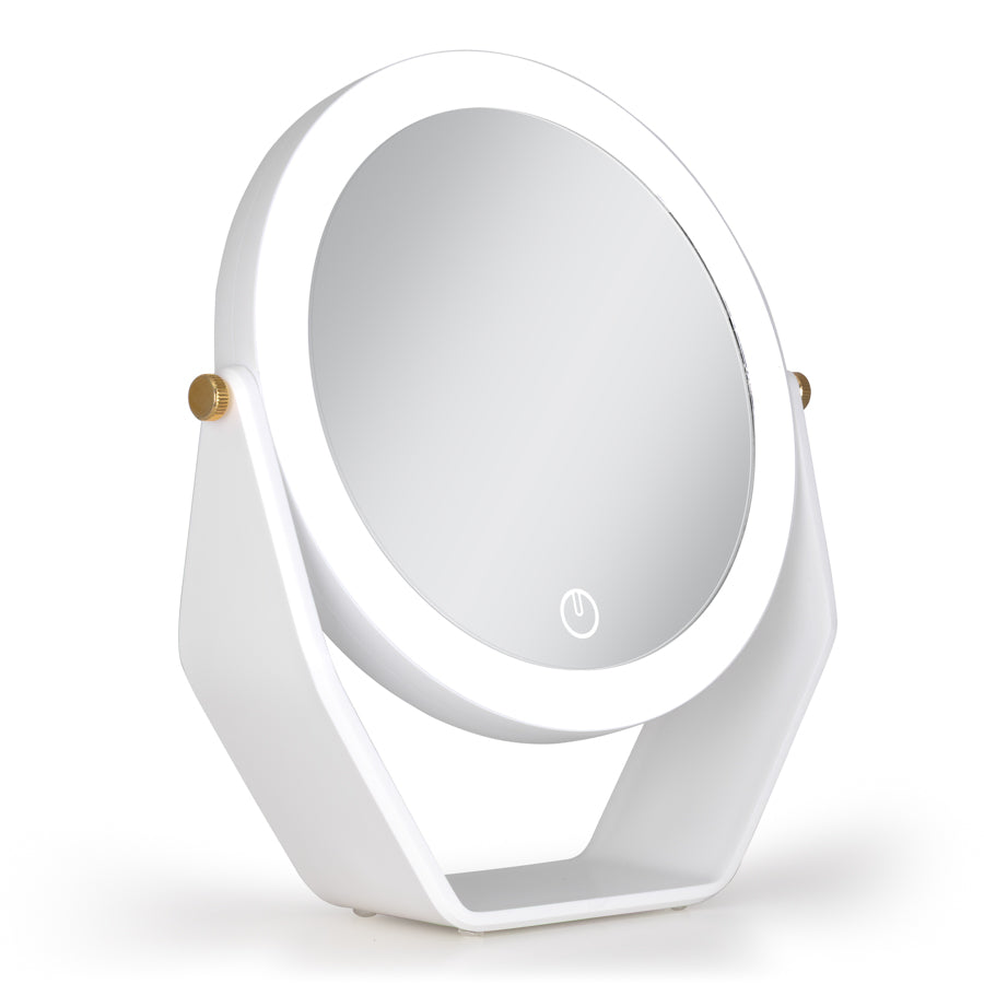 8” LED Lighted Makeup Mirror with Magnification 5X/1X