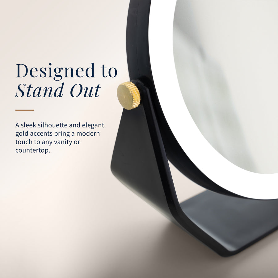 8” LED Lighted Makeup Mirror with Magnification 5X/1X