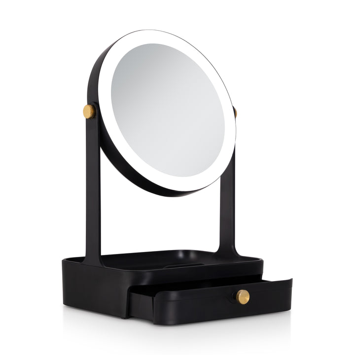 LED Lighted Makeup Mirror w/ Tray & Drawer