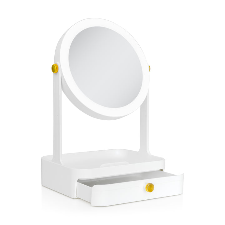 LED Lighted Makeup Mirror w/ Tray & Drawer