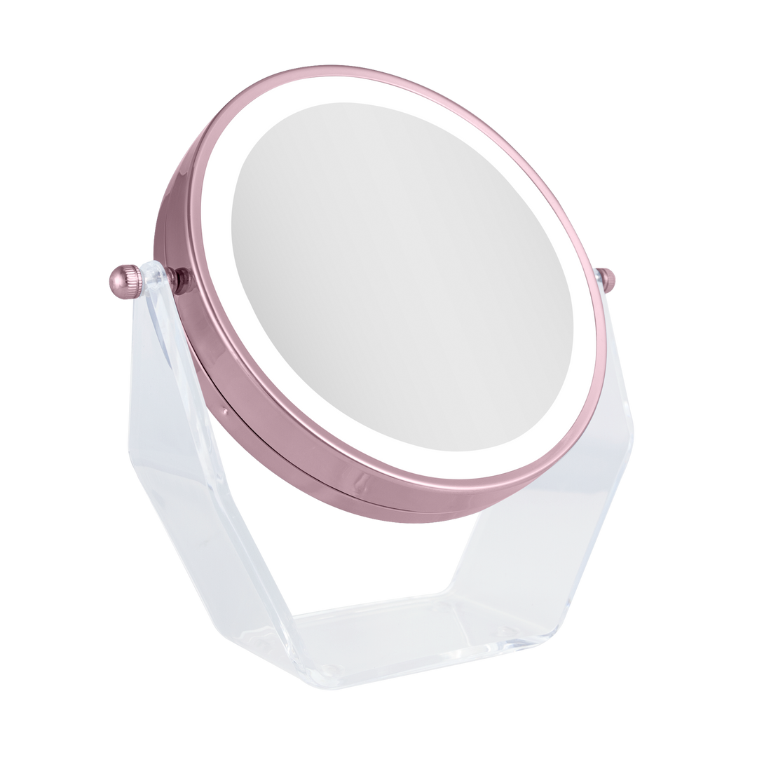 Lighted Makeup Mirror with Magnification & Swivel