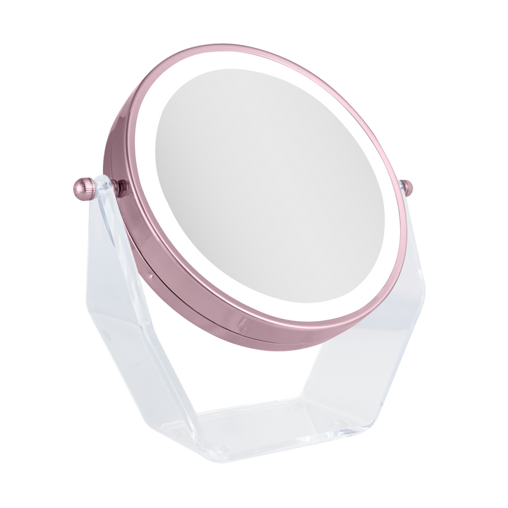 Lighted Makeup Mirror with Magnification & Swivel