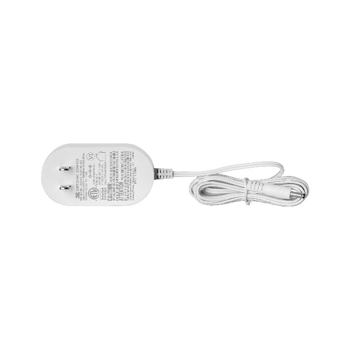 Zadro ADP03 705004424738 product photo front view, 12v / 1a power cord adapter - white in front of a white background