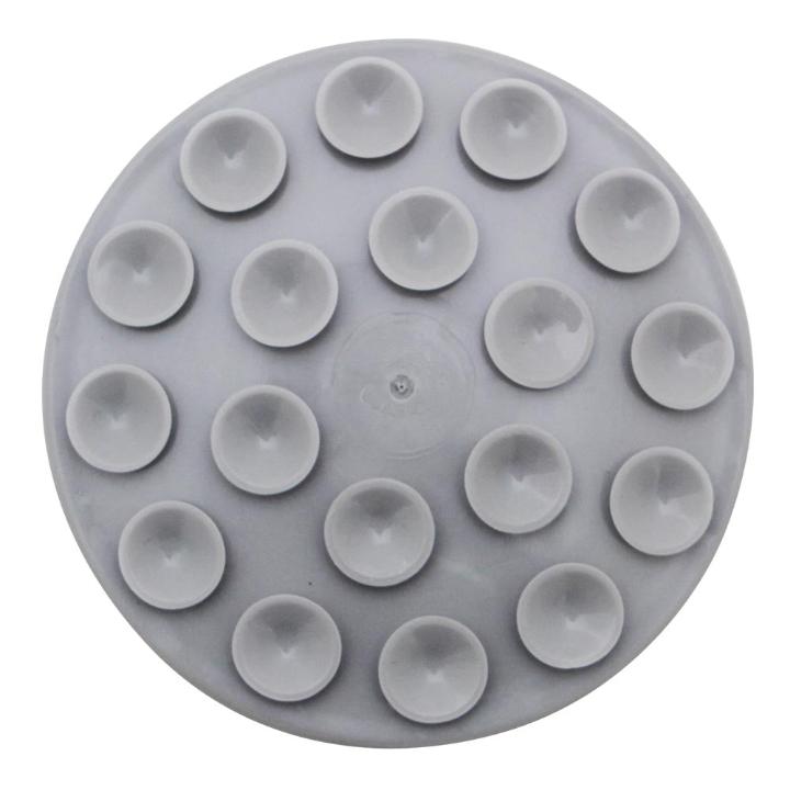 Zadro EZG12G 705004419932 product photo back view gray, e-z grip compact mirror with magnification & suction cups in front of a white background